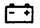 Symbol showing a battery with a positive and negative terminal.