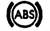 Symbol showing a circle with the letters “ABS” inside parentheses