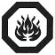 Un symbole pour danger - extrêmement inflammable, décrit par un contour octogonal contenant une flamme.