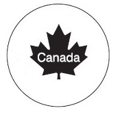 Figure 2 is a circle, in the middle of which is a black maple leaf that has the word “Canada” written within it.