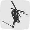 Marque affichant un athlète compétitionnant à l’épreuve de ski acrobatique (bosses)
