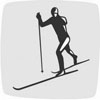 Marque affichant un athlète compétitionnant à l’épreuve de ski de fond