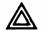 Symbol showing a small triangle inside a big triangle.