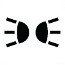Symbol showing, in silhouette, two parabolic reflectors placed back-to-back, each emitting three straight lines in the shape of a fan.