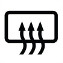 Symbol showing, in contour, a rectangle whose lower side is crossed by three squiggly vertical arrows pointing upwards.
