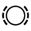 Symbol showing, in contour, a circle between dotted parentheses.