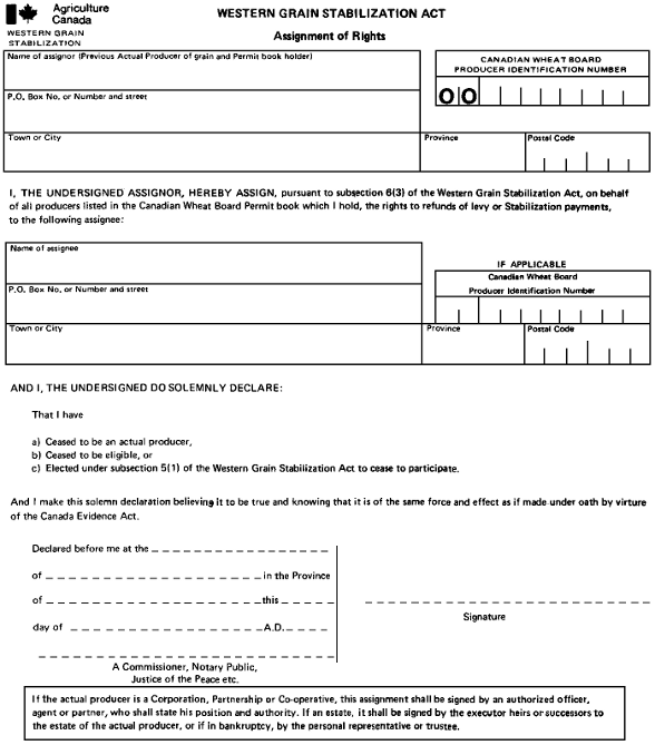 Assignment of Rights form