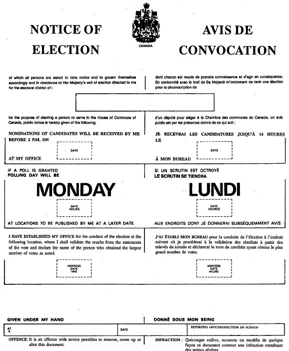 Notice of Election form
