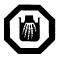 A symbol for a very corrosive substance, described by an octagonal border encompassing the bones of a hand.