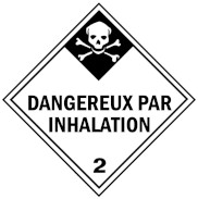 Description de l’étiquette et de la plaque pour la classe 2.3 qui est spécifique aux gaz toxiques par inhalation.